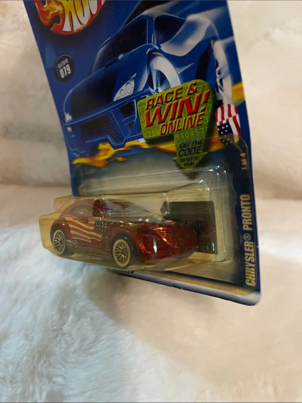 Hot Wheels Chrysler Pronto Kids Toy Car - Red with American Flag Detail - Picture 4 of 6
